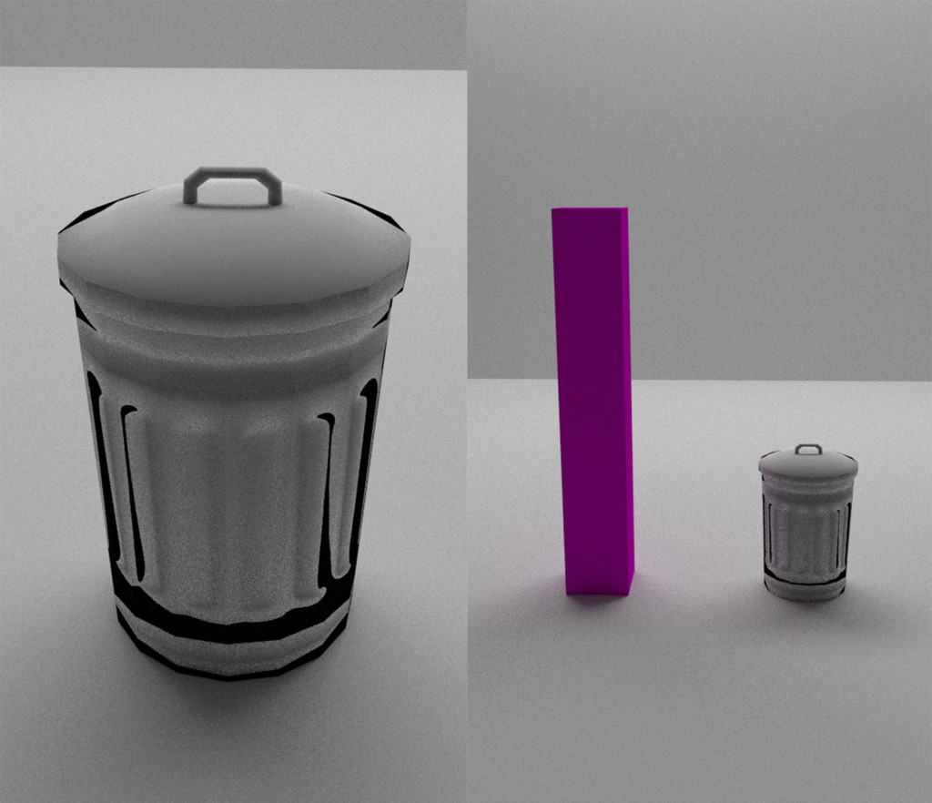 Low poly trash can (cycles) preview image 1